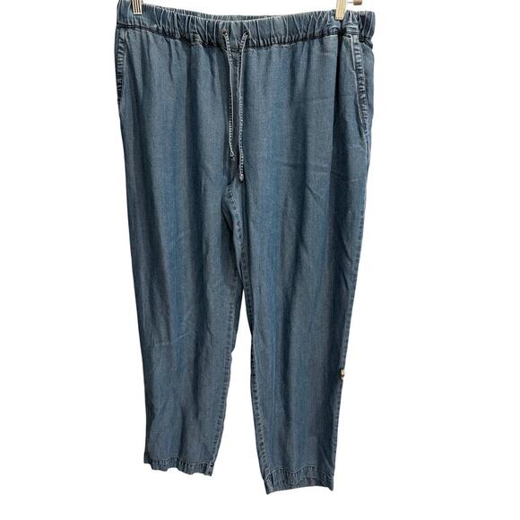 J.Crew Pull On Tencel Lightweight Elastic Waist Pant Size Large / XL - Picture 1 of 4